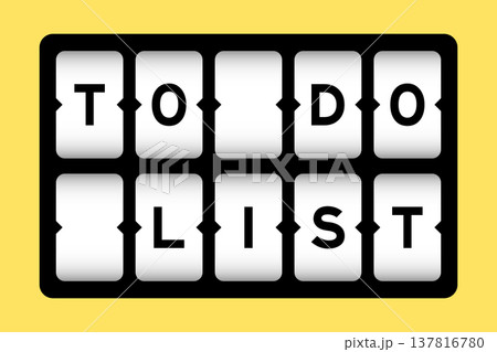 Black color in word to do list on slot banner with yellow color background Black color in word to do list on slot banner with yellow color background 137816780