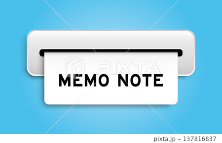 White coupon banner with word memo note from machine on blue color background White coupon banner with word memo note from machine on blue color background 137816837