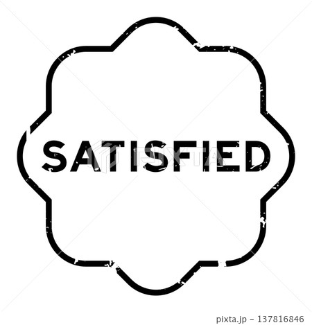 Grunge black satisfied word square rubber seal stamp on white background Grunge black satisfied word square rubber seal stamp on white background 137816846