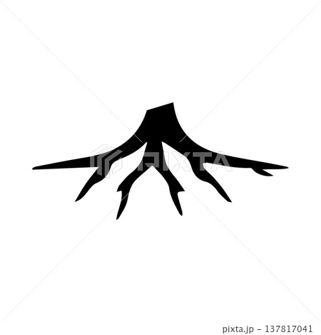 Mandala Root Emblem Created With Symmetrical Minimal Organic Lines Mandala Root Emblem Created With Symmetrical Minimal Organic Lines 137817041
