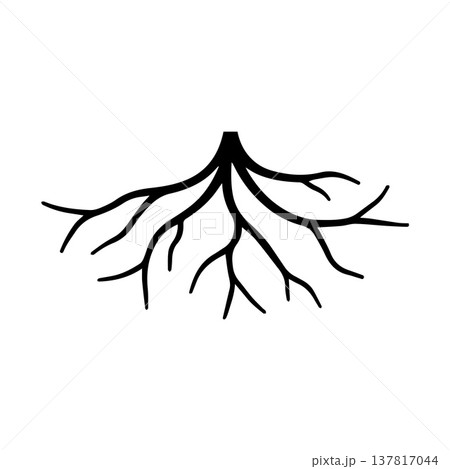 Organic Root Symbol Formed Into Soft Curved...のイラスト素材 [137817044] - PIXTA