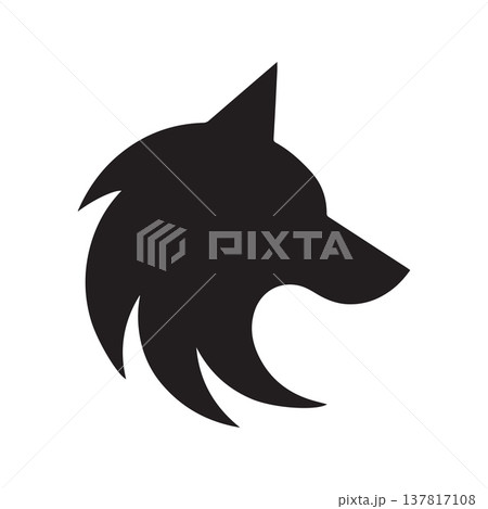 Elegant Modern Wolf Silhouette Created With Smooth Minimal Curves 137817108