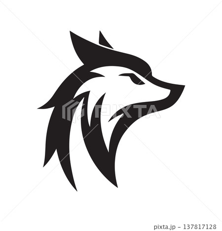 Creative Negative Space Wolf Emblem With Clever Minimal Linework 137817128