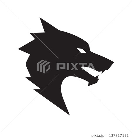 Artistic Splatter Wolf Emblem Designed With Dramatic Black Abstractions 137817151
