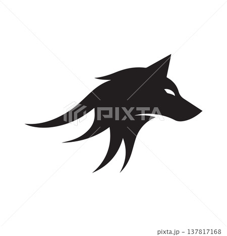 Sharp Angular Wolf Symbol Designed For Innovative Branding Identity 137817168