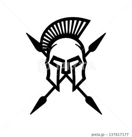 Stylized Spartan Crest Emblem Expressing Heritage Courage And Power Stylized Spartan Crest Emblem Expressing Heritage Courage And Power 137817177