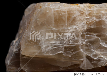 Macro mineral stone Moonstone a black background Macro mineral stone Moonstone a black background 137817507