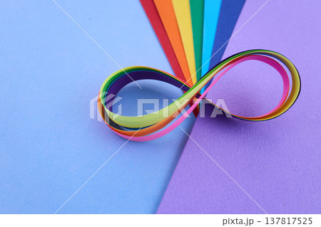 Rainbow infinity symbol representing neurodiversity and autism awareness 137817525