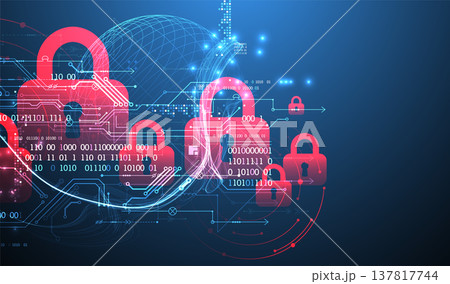 Data security Illustrates cyber data or information privacy idea. Color abstract  technology background. 137817744