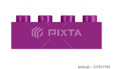 Dark Purple Plastic Building Block with Four Studs Isolated Dark Purple Plastic Building Block with Four Studs Isolated 137817765