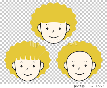 シンプルなパーマヘアーの女の子のセット 金髪 シンプルなパーマヘアーの女の子のセット 金髪 137817773