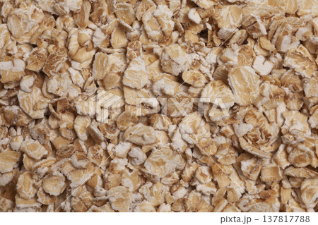 Hercules flakes as background. Healthy food concept. 137817788