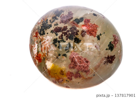 Macro mineral stone Quartz aquarium on a white background 137817901