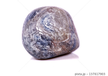 Macro mineral stone sapphire on white background 137817903