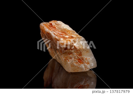 Macro mineral stone Moonstone a black background 137817979