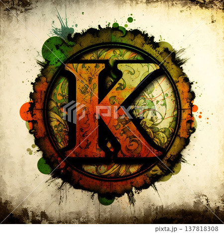 Grunge background with capital letter K - Grunge design Grunge background with capital letter K - Grunge design 137818308
