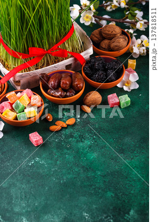 Traditional Azerbaijan spring holiday Novruz concept Traditional Azerbaijan spring holiday Novruz concept 137818511