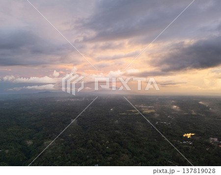 Momobacho volcano landscape on sunset background Momobacho volcano landscape on sunset background 137819028