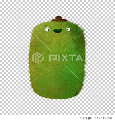 Cute kawaii kiwi fruit with eyes and happy smile in adorable children's illustration style. Playful watercolor, vibrant orange tones. Perfect for kids food themes, healthy food themes, summer party Cute kawaii kiwi fruit with eyes and happy smile in adorable children's illustration style. Playful watercolor, vibrant orange tones. Perfect for kids food themes, healthy food themes, summer party 137819200