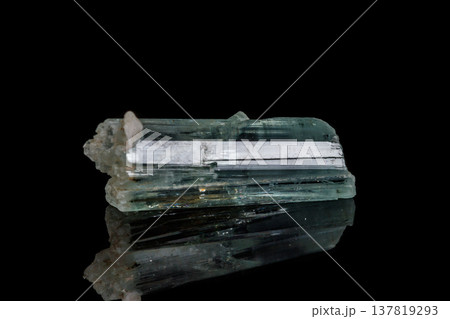 macro mineral stone aquamarine on a black background macro mineral stone aquamarine on a black background 137819293