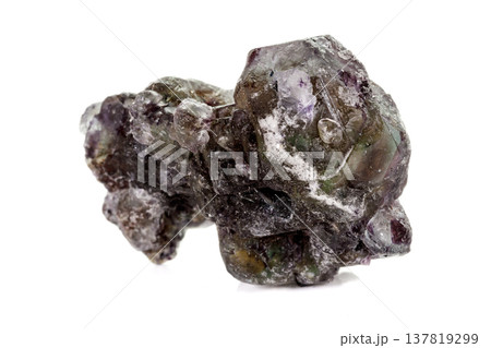 macro mineral fluorite stone on white background macro mineral fluorite stone on white background 137819299