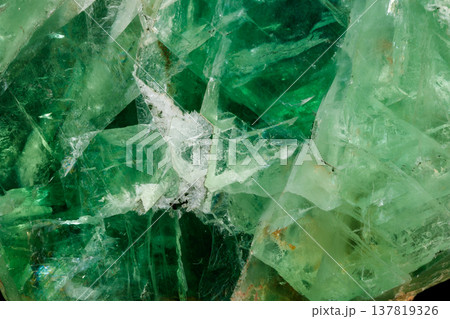 Macro stone mineral Fluorite on a black background 137819326