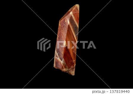 Macro of a mineral quartz stone with lepidokrokit on a black background 137819440