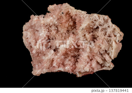 Macro stone mineral pink quartz amethyst on a black background Macro stone mineral pink quartz amethyst on a black background 137819441
