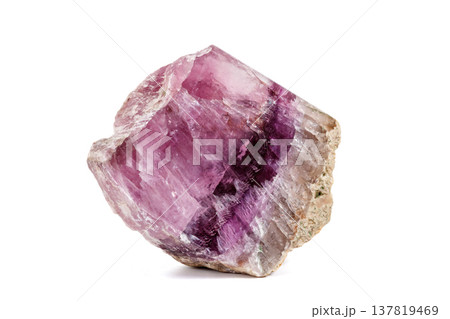 Macro stone Fluorite mineral on white background 137819469