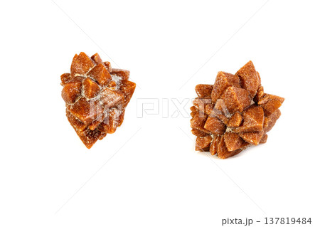 Macro mineral stone Ikaite on a white background 137819484