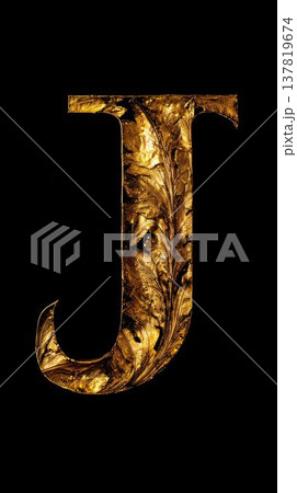 The letter J in the old style gold on a black background. The letter J in the old style gold on a black background. 137819674