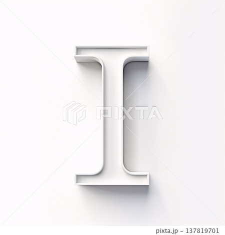 letter of the alphabet on a white background, 3d render, letter i letter of the alphabet on a white background, 3d render, letter i 137819701