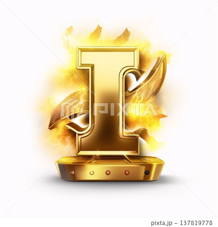white background with fire and smoke. Vector illustration Letter I. 137819778