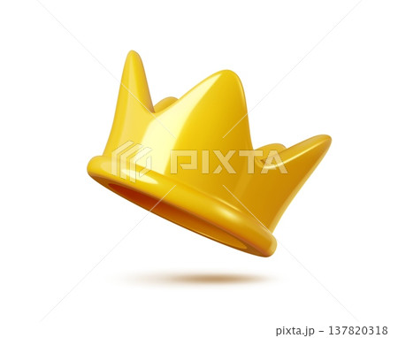 3d princess, king or queen crown, winner trophy. Vector golden glossy royal king or queen crown with shiny surface. Luxury award trophy object for victory, success, leadership, fantasy or fairy tale 3d princess, king or queen crown, winner trophy. Vector golden glossy royal king or queen crown with shiny surface. Luxury award trophy object for victory, success, leadership, fantasy or fairy tale 137820318