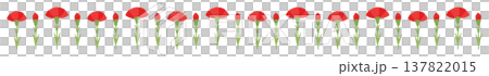 Red carnation decorative border, Mother's Day line illustration material Red carnation decorative border, Mother's Day line illustration material 137822015
