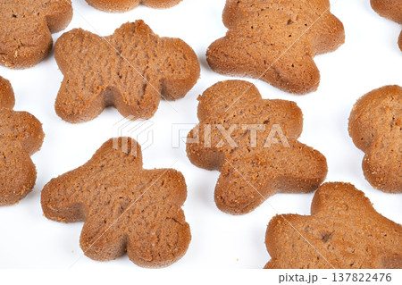 Studio setup featuring cookies for catalog images. Arrangement of cookies in studio environment with consistent spacing and highkey lighting for catalog purposes 137822476