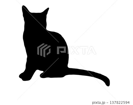 可愛い猫のシルエット 切り抜き 可愛い猫のシルエット 切り抜き 137822594