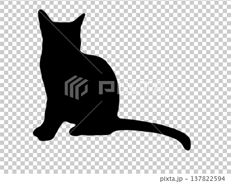 Cute cat silhouette cutout Cute cat silhouette cutout 137822594