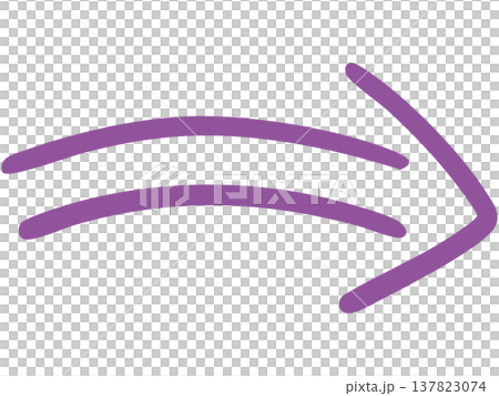 Illustration 1 of a double-lined, hand-drawn arrow (purple) Illustration 1 of a double-lined, hand-drawn arrow (purple) 137823074