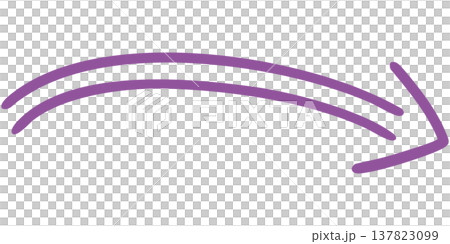 二重線の手書き矢印のイラスト9(紫) 二重線の手書き矢印のイラスト9(紫) 137823099