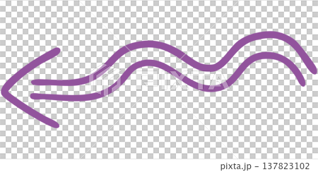 二重線の手書き矢印のイラスト10(紫) 二重線の手書き矢印のイラスト10(紫) 137823102