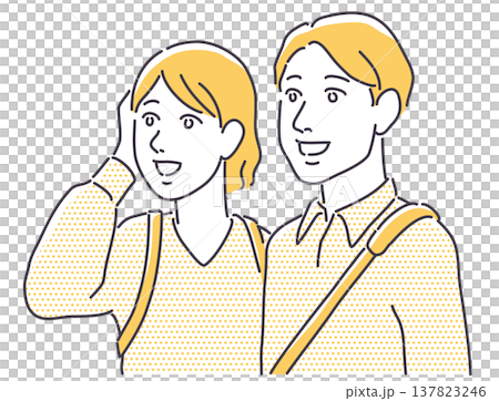 観光する男性と女性 137823246