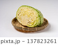 半分にカットされたキャベツ 137823261