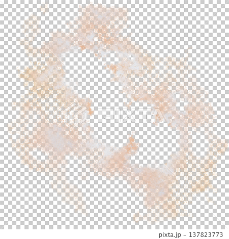 This features abstract, irregularly shaped watercolor splash with mix of peach and black tones, creating dynamic and artistic effect. central area is left blank, adding contrast.Abstract 137823773