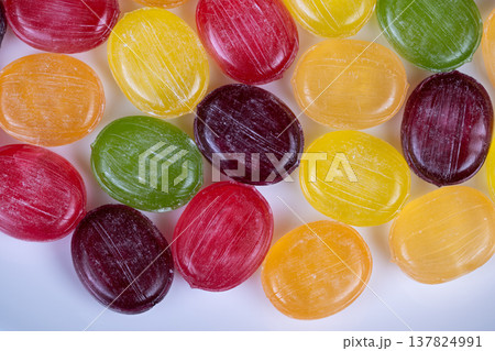 Colorful candy display. Bright confections for branding. Vivid assortment of candies for packaging visuals. High quality image of multicolored sweets for product labels Colorful candy display. Bright confections for branding. Vivid assortment of candies for packaging visuals. High quality image of multicolored sweets for product labels 137824991