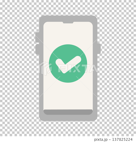 Smartphone checkmark icon illustration Smartphone checkmark icon illustration 137825224