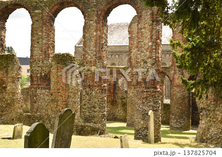 Graves in front of Saint Botolph's Priory in Colchester Graves in front of Saint Botolph's Priory in Colchester 137825704