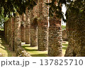 The ancient brick pillars of St Botolph's Priory in Colchester Essex 137825710