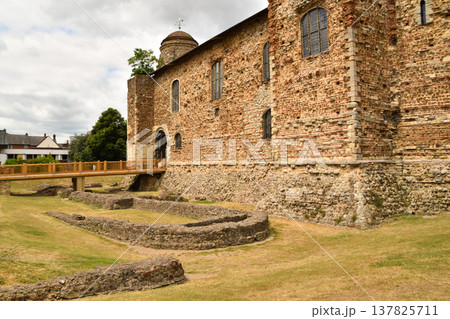 Colchester Castle with the old moat in the foreground 137825711