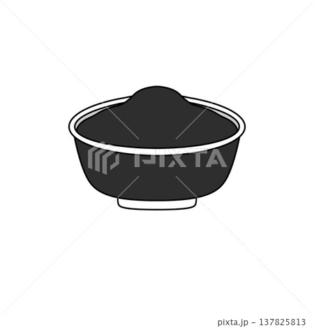 Dark bowl holds rich, textured powder Dark bowl holds rich, textured powder 137825813